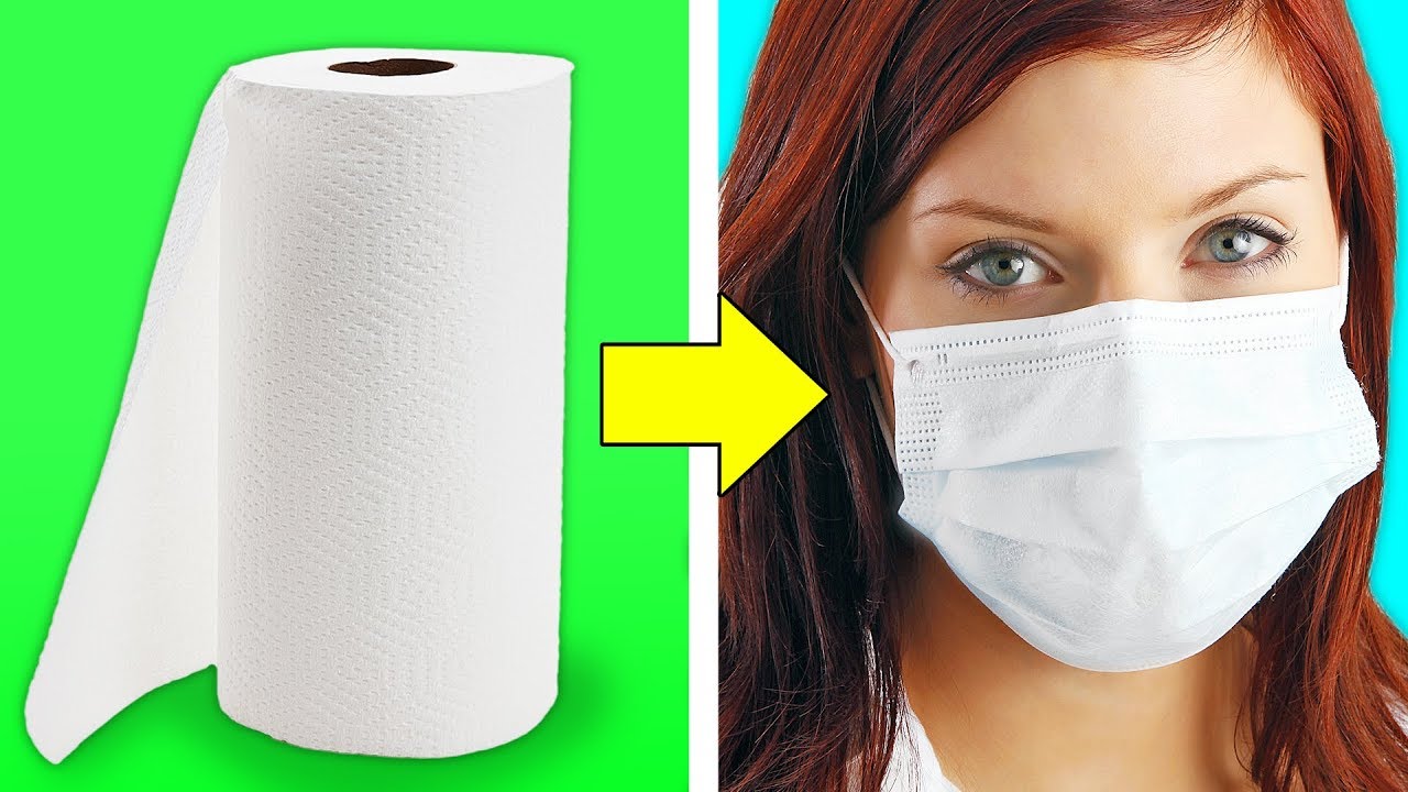 Evde kağıt havlu ile maske yapımı Boştabure
